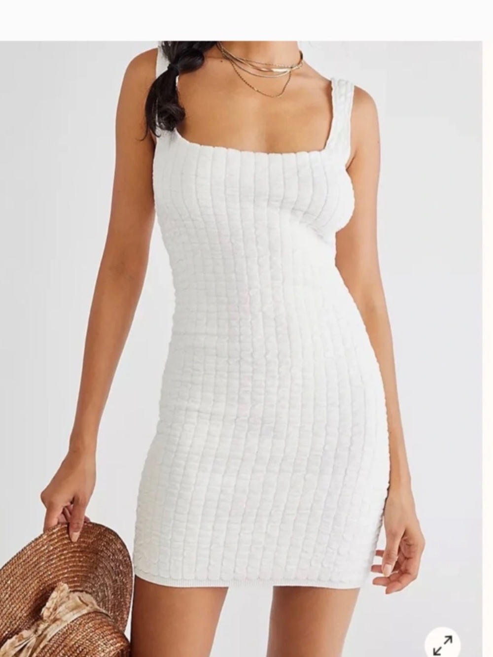 Free people Comfy knit beach dress in Ivory white Sz S